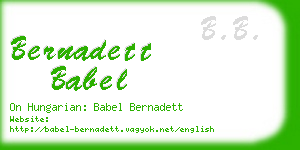 bernadett babel business card